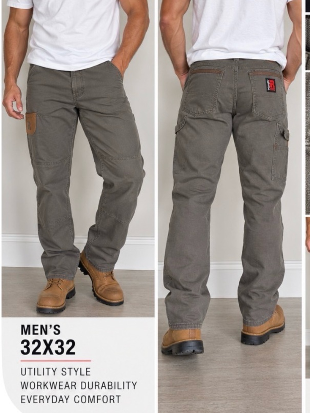 Wrangler RIGGS Workwear Men’s 32x32 Gray Utility Carpenter Work Pants